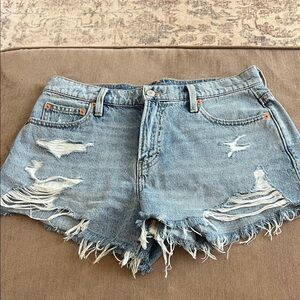 Lucky Brand Light Blue Distressed Jean Shorts